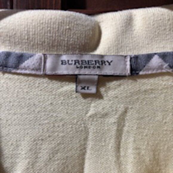 BURBERRY LONDON Men's XL Yellow Polo Shirt Check Trim - Picture 2 of 2